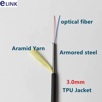 300mtr 2 cores Āra DVI LC-LC Fiber optic Patch cord ūdensizturīgs SM MM Bruņu CPRI TPU kabeļu FTTH FTTA džemperis ELINK 2