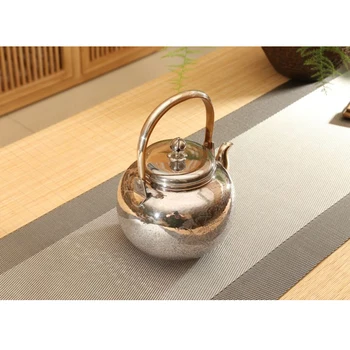 Sudraba pot 999 sudraba roku darbs tējas kopumu Japāņu retro tējkanna tējkanna mājās tējas ceremonija Kungfu tējas komplekts 1000ml 2