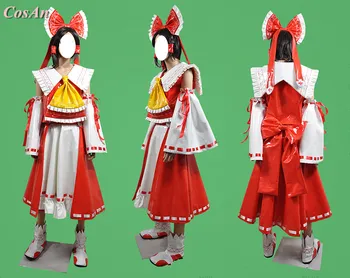 Touhou Projekta Hakurei Reimu Cosplay Kostīms, Sarkans Balts Asorti Krāsas Lakādas Mikofuku Lomu Spēlē Apģērba Custom-Make 2