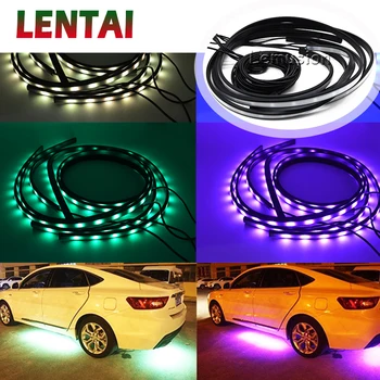 LENTAI 1Set Auto LED Lampas, RGB Atmosfēru Gaismas Tālvadības pults, Lai Seat Leon Ibiza Renault Duster Megane 2 Logan Captur Clio Mazda 2