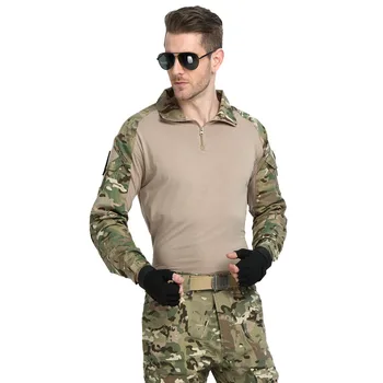 Vīriešu Taktiskā Militārā Vienotu Armija Combat Set Suits Peintbola Airsoft Krekls + Kravas Bikses Kamuflāžas Mācību Komplektu Uzvalks Nav Spilventiņi 2
