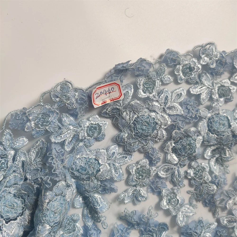 Āfrikas kāzu kleitu DIY zilā fāzēm, izšuvumi marles audumu šūšana puse asoebi tilla mežģīnes greznība dizaina sieta audumi, mežģīnes Attēls 2