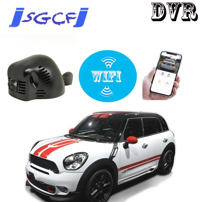 Īpašu Auto Ceļu Ierakstīt WiFi DVR Dash Kameras Vadītāja Video ierakstīšana HD Nakts Redzamības Mini Countryman R50 Paceman R61 Attēls 5