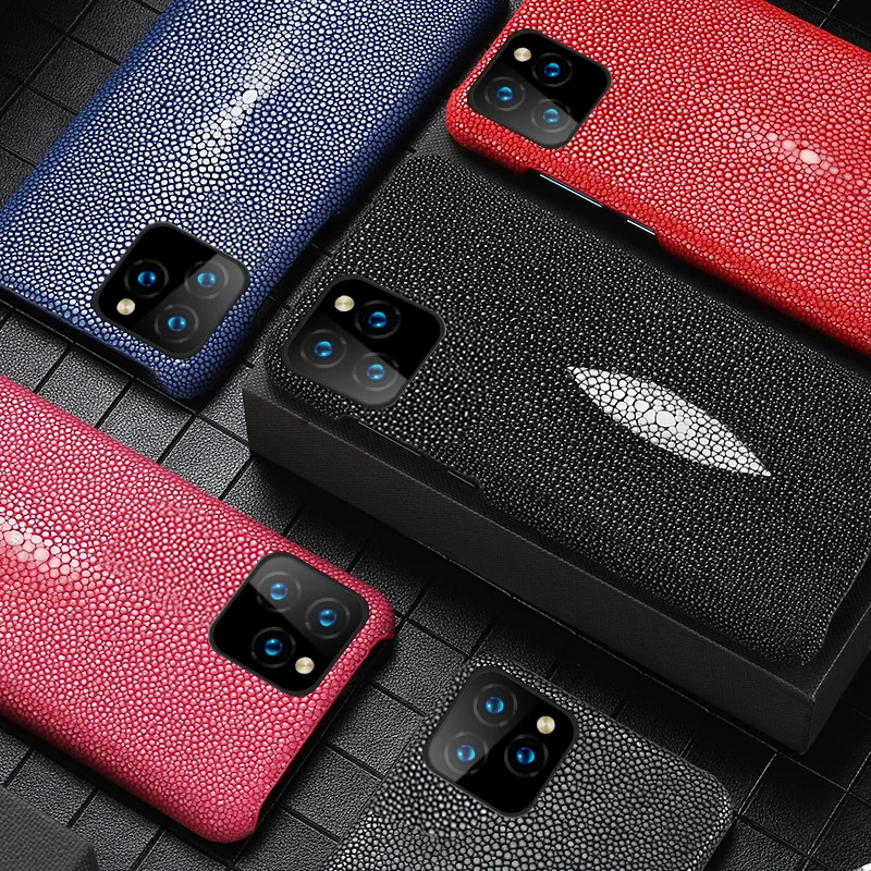 Īsta Ādas somiņa Iphone 13 12 11 pro max 12 mini Sākotnējā Stingray ādas aizmugurējo vāciņu carcasa iphone 13 pro max xr x Attēls 2