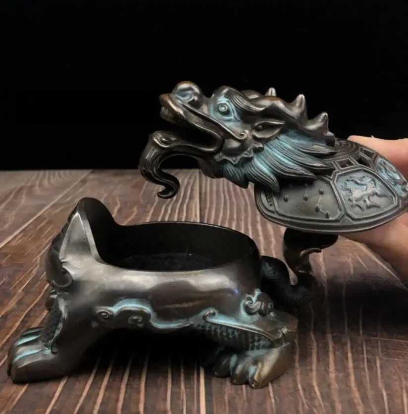 Ķīna seiko pūķis bruņurupucis Vīraks degļu amatniecības statuja Attēls 2