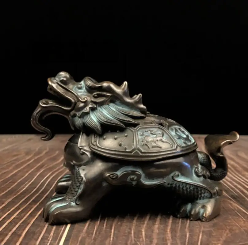 Ķīna seiko pūķis bruņurupucis Vīraks degļu amatniecības statuja Attēls 4