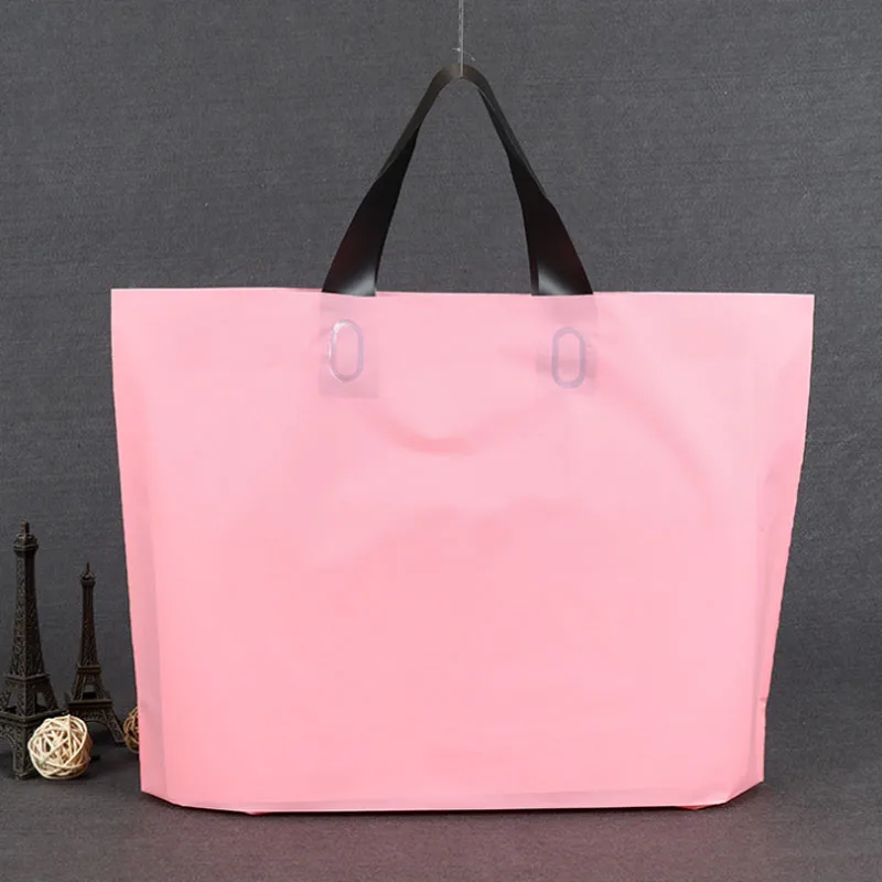 100gab PE portatīvo plastmasas maisā rozā portatīvie portatīvo apģērbs, soma, iepirkumu soma var pielāgot ar LOGO Attēls 2