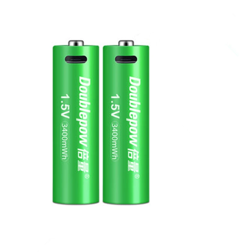 14pcs/daudz Oriģinālu 1,5 V AA uzlādējamas baterijas 3400mWh USB uzlādējams litija baterija, ātrā uzlāde caur Micro USB kabeļa Attēls 3