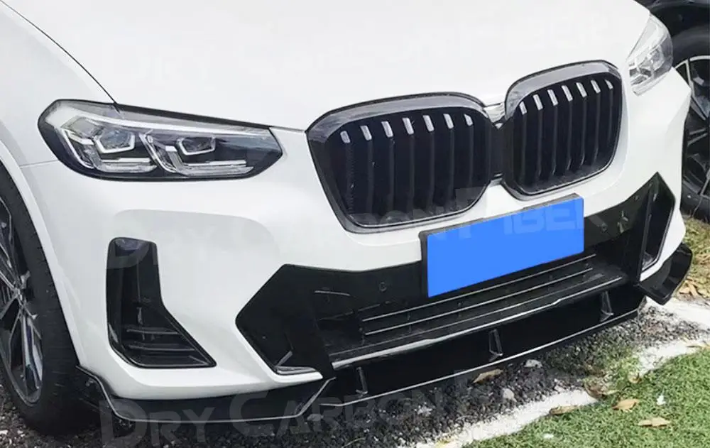 3Pcs/komplekts Priekšējā Bufera Lūpu Zoda Spoileris BMW X3 G01 X4 G02 M Sport 2022+ Spīdīgi Melnu Priekšējo Buferi Lūpu Zoda Spoilers Virsbūves Komplektu Attēls 3