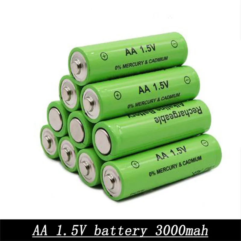 8PCS jaunu AA 1,5 v augstas kvalitātes akumulatoru AA 3000mAh uzlādējami Ni-MH Uzlādējams Akumulators 2A Baterias Fotokameras Zibspuldzes Attēls 1
