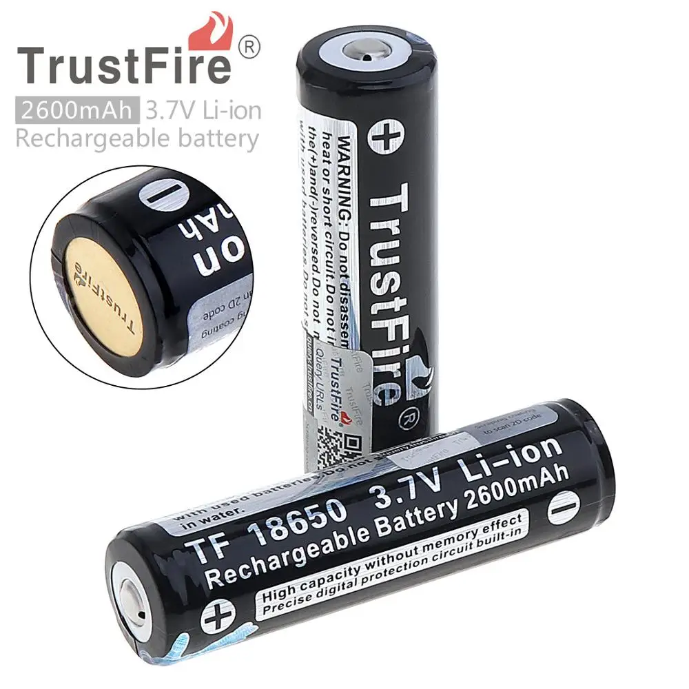 9pcs/daudz TrustFire 18650 Aizsargā Akumulatorus 3,7 V 2600mAh Litija Li-ion Akumulatoru, Led Lukturi ar PCB Attēls 3