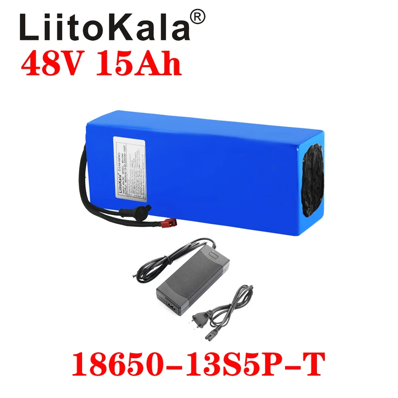 LiitoKala Aizstāt 48V 15Ah E-bike akumulators litija jonu akumulators velosipēdu mukt conversion kit bafang 1000W XT60 plug 54.6 V Lādētājs Attēls 1