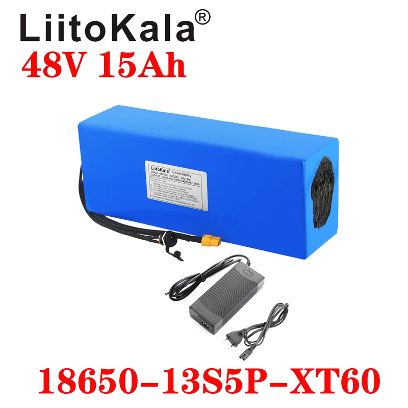 LiitoKala Aizstāt 48V 15Ah E-bike akumulators litija jonu akumulators velosipēdu mukt conversion kit bafang 1000W XT60 plug 54.6 V Lādētājs Attēls 3