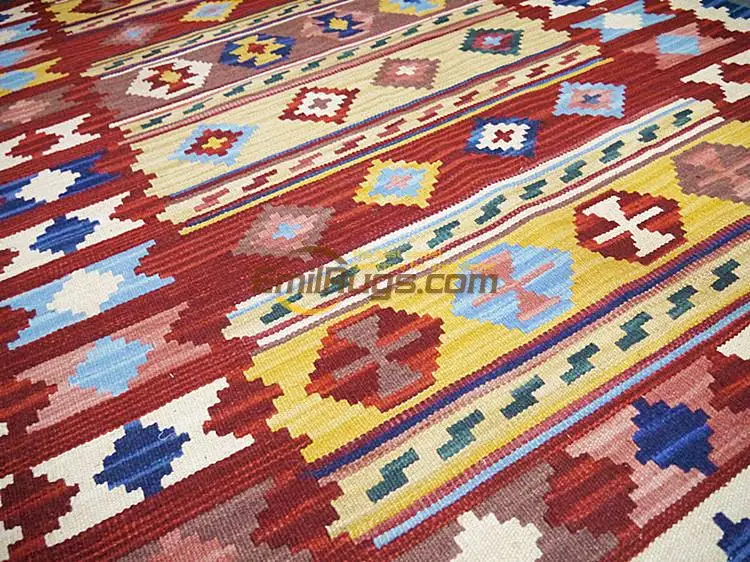Maroka Austrumu Vidusjūras stila rokām austi vilnas paklājs/Kilim paklājs/paklājs, viesistaba, kafijas galdiņš gc137-28 Attēls 2