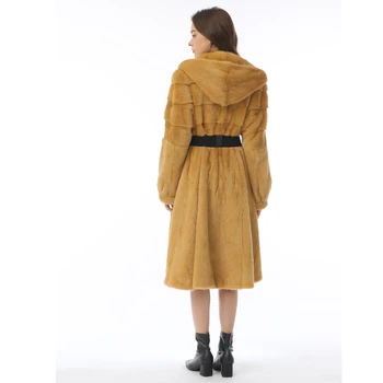 Modes augstas kvalitātes vilnu, kažokādas mētelis nekustamā jenots kažokādas apkakle sieviešu jaka 
