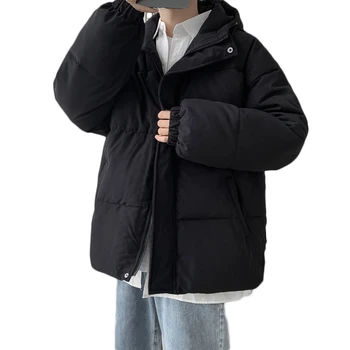 Jauns vīriešu un sieviešu kokvilnas-polsterēta jaka ar kapuci bieza viltotas divu gabals kokvilnas polsterējumu maize vīriešu apģērbs ziemas jaka pirkt \ Jakas & Mēteļi ~ www.xenydancestudio.lv 11