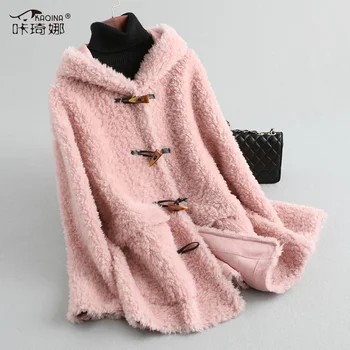 Ayunsue sieviešu ziemas jaka ir 2021. elegants ilgi, īsta aitas cirpšana mētelis sieviešu korejas vilnas jakas jaqueta feminina gxy577 pirkt \ Jakas & Mēteļi ~ www.xenydancestudio.lv 11