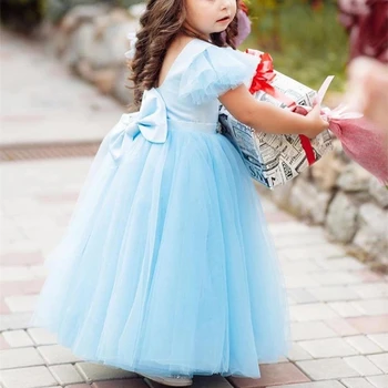 Augsta kakla royal blue māte meitu kleitas bumbu kleita meitenes pusi grezna kleita noņemams garām piedurknēm samta ziemas zieds gi pirkt \ Kāzu Kleita ~ www.xenydancestudio.lv 11
