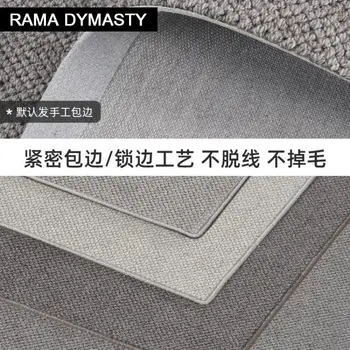Modernā stilā guļamistaba tīrtoņa krāsu kārtu paklāju vienkāršs un elegants vilnas grīdas paklājs gultas segu