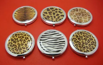 100 Gab Dzīvnieku Print Kompakts Spogulis Zebras Svītru Make Up Spogulis Tigrina Spoguļi--DHL& Fedex Bezmaksas Piegāde