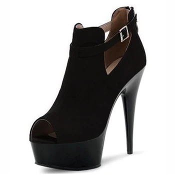 Sieviešu kārtas kājām augstpapēžu kurpes platformas sūkņi, elegantas dāmas kurpes siksnu sprādzes puse clubwear papēži lakādas pelēks pirkt \ Sieviešu Kurpes ~ www.xenydancestudio.lv 11