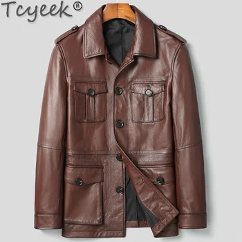 Aitādas vīriešu mētelis īstas ādas jaka vīriešiem pavasaris rudens korejas plus lieluma chaqueta cuero hombre 2028 kj6107 pirkt \ Jakas & Mēteļi ~ www.xenydancestudio.lv 11
