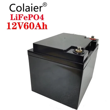 Colaier 12V 60Ah Dziļi Cikla LiFePO4 Uzlādējamo Akumulatoru 12.8 V 60Ah Dzīves Ciklu 4000 ar iebūvētu BMS Aizsardzība