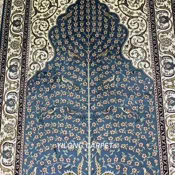 Yilong 2'x3' roku darbs persiešu dizaina paklāju izsmalcinātu tabriz zaļa zīda paklājs (j16b2x3) pirkt \ Paklāji & Paklāji ~ www.xenydancestudio.lv 11