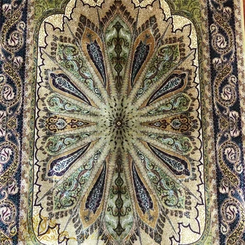 Yilong 2'x3' roku darbs persiešu dizaina paklāju izsmalcinātu tabriz zaļa zīda paklājs (j16b2x3) pirkt \ Paklāji & Paklāji ~ www.xenydancestudio.lv 11