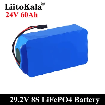 LiitoKala 24V 60Ah Lifepo4 Akumulators 1000W 8S 24 Voltu 60AH LFP Batterie Elektrisko Velosipēdu Zvejas Laivu, Jahtu 50A BMS