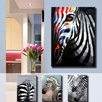 Zebra Paletes Nazi Rokā, Krāsotas Abstraktā Audekls Krāsošana Sienas, Mākslas Aina dzīvojamā istaba Festivāls Dāvanu, Mājas Dekoru Plakāti