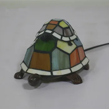 Eiropas Retro Stila Radošo Tiffany Lielums Bruņurupucis Modes Cute Bērnu Istabas Karikatūra led Nakts Gaisma Dekoratīvās Galda Lampas