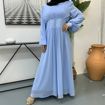 Šifona ramadāna-musulmaņu kleita abaya dubaija sieviešu caftan marokens kaftan islāmu eid mubarak drēbes vasaras kleita ar garām piedurknēm kleita pirkt \ Tradicionālo & Kultūras Valkā ~ www.xenydancestudio.lv 11