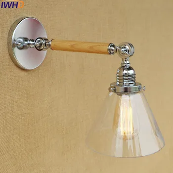 IWHD Wandlamp Retro Bēniņu Sienas Lampas Led Vintage Stikla Swing Arm Sienas Sconce Edison Spuldzes Gaismas Ķermeņi, Apgaismes iekārtas, Apgaismes Kāpnēm
