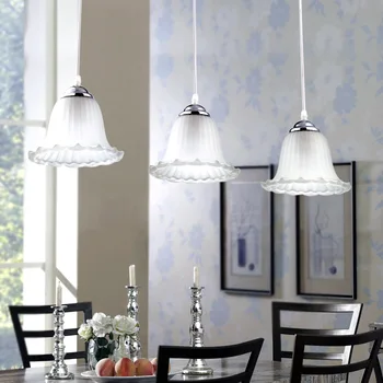 Mūsdienu minimālisma kulons lampas ēdamistaba Ziemeļvalstīm LED stikla lustra, lustras Modes restorāns bārs rožu lampas