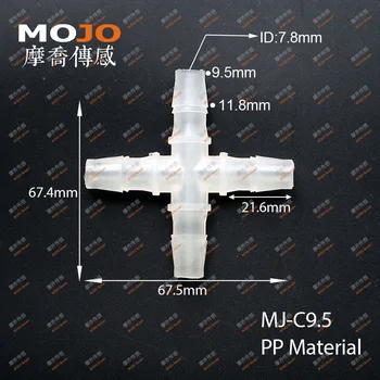 - 2020. gadam (1000pcs/Daudz) MJ-C9.5 PP materiāla vairākus iet cauruļu savienotāji 9.5 mm četras veids, Plastmasas šļūtenes kopīga cauruļu montāžu