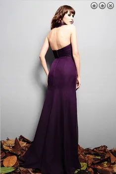 Bezmaksas piegāde modes 2016 elegants kleitas plus lieluma līgavas meitene vestidos formales violeta garās kleitas šifona Līgavas māsa Kleitas
