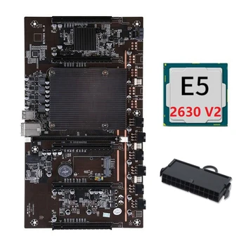 JAUNS-X79 H61 BTC Miner Mātesplate Atbalsta 3060 3070 3080 GPU ar E5 2630 V2 CPU+24Pins Savienotājs BTC Miner Ieguves