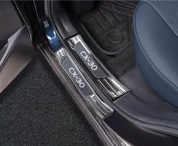 Priekš Mazda CX-30 2020. gadam nerūsējošā tērauda auto sliekšņa aizsargs plāksnes bagāžnieka sliekšņa aizsargs plāksnes anti-scratch aizsardzības auto stils