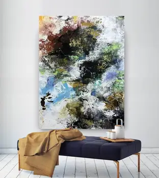 Mūsdienu abstraktas pelēkas 3p eļļas glezna uz audekla sienas kombinācijas attēlu, mājas dekoru, lai dzīvojamā istaba māksla bez rāmja ar roku apgleznoti pirkt \ Mājas Dekori ~ www.xenydancestudio.lv 11