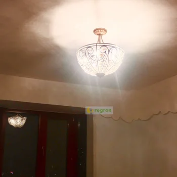 Eiropas stila valsti griestu lampas Vintage dzelzs dzīvojamā istaba lukturi restorāna apgaismojuma zemniecisks guļamistabas lampas kristāla griestu gaismas