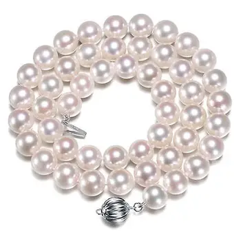 AAA ideāls dabas 10-11mm balts dienvidu jūras pērles kaklarota 18 collu >Pārdod jewerly bezmaksas piegāde
